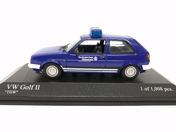 MINICHAMPS製 1/43 VW GOLF Ⅱ 'THW' 1985 (ブルー＆ホワイト) - ミニカー専門店 Modellino -モデリーノ-