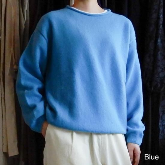 ウールカシミアハイネックセーター | ブルー- MAR マル