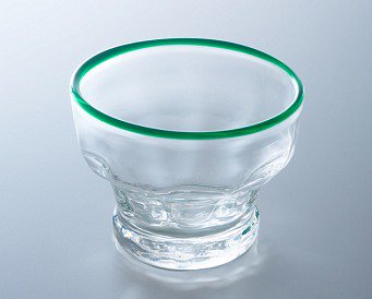 口巻ガラスの小鉢 緑色吹きガラス   むすぶ工芸