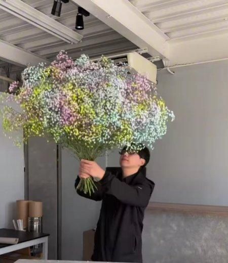 かすみ草 様♡ カラーかすみ草】染めかすみ草の花束（レインボータイプ）