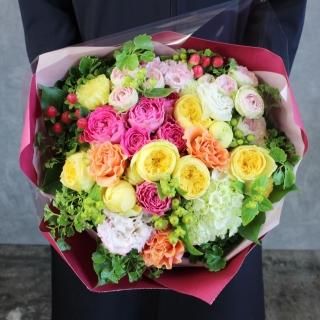 ピンクバラの花束☆可愛いピンク色は喜びが倍増☆（本数を選ぶ）