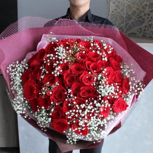 豪華花束50本赤バラ卒業式花束母の日結婚式誕生日 - Bouquet
