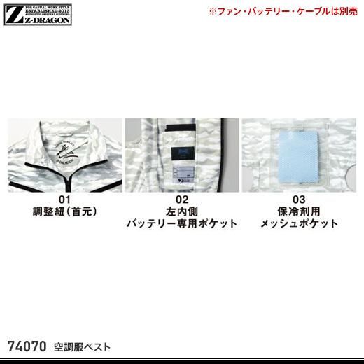 Z-DRAGON】Z-DRAGON春夏作業服【74070空調服ベスト】 - おしゃれ作業服