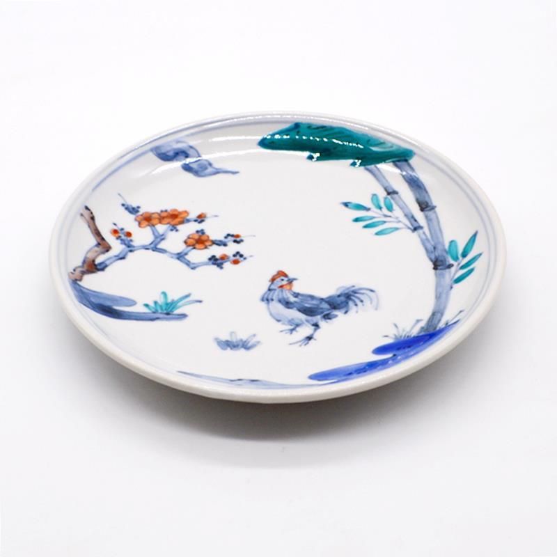 豆彩鶏文五寸皿 堀畑蘭 - GALLERY掌