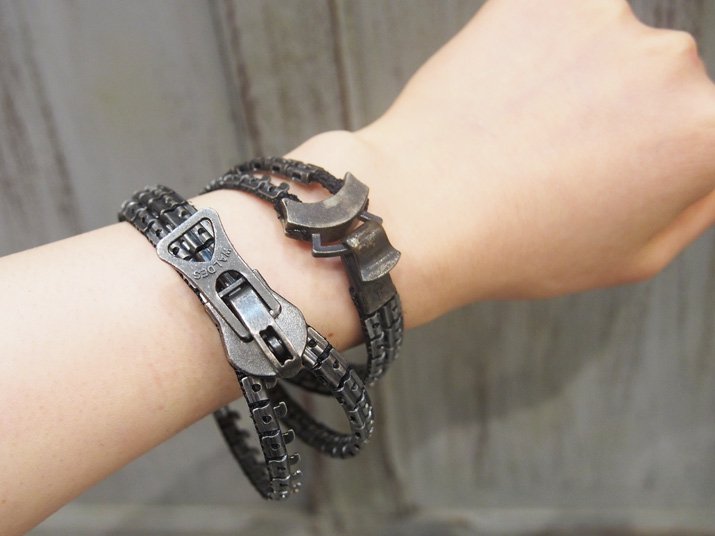 カガリユウスケ zip bracelet - Double ジップ ブレスレット ダブル BK