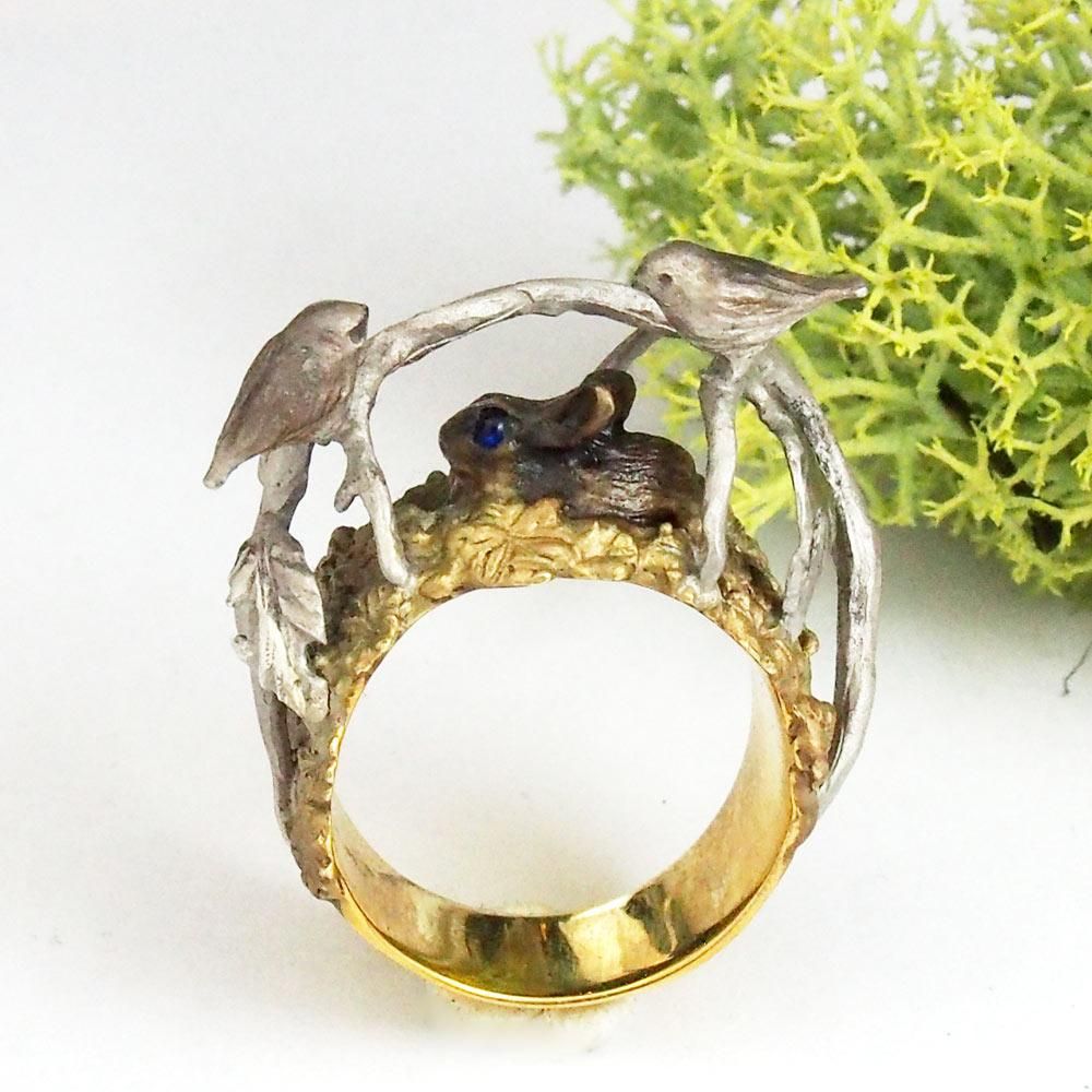 DECO vienya デコヴィーニャ　ウサギのリング(前あし有り) DECOvienya デコヴィーニャ 大きなウサギリング ゴールド｜A