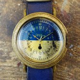 かっこいい腕時計 arrow Blue&Brass Lサイズ バイカラー ミリタリーウォッチデザイン
