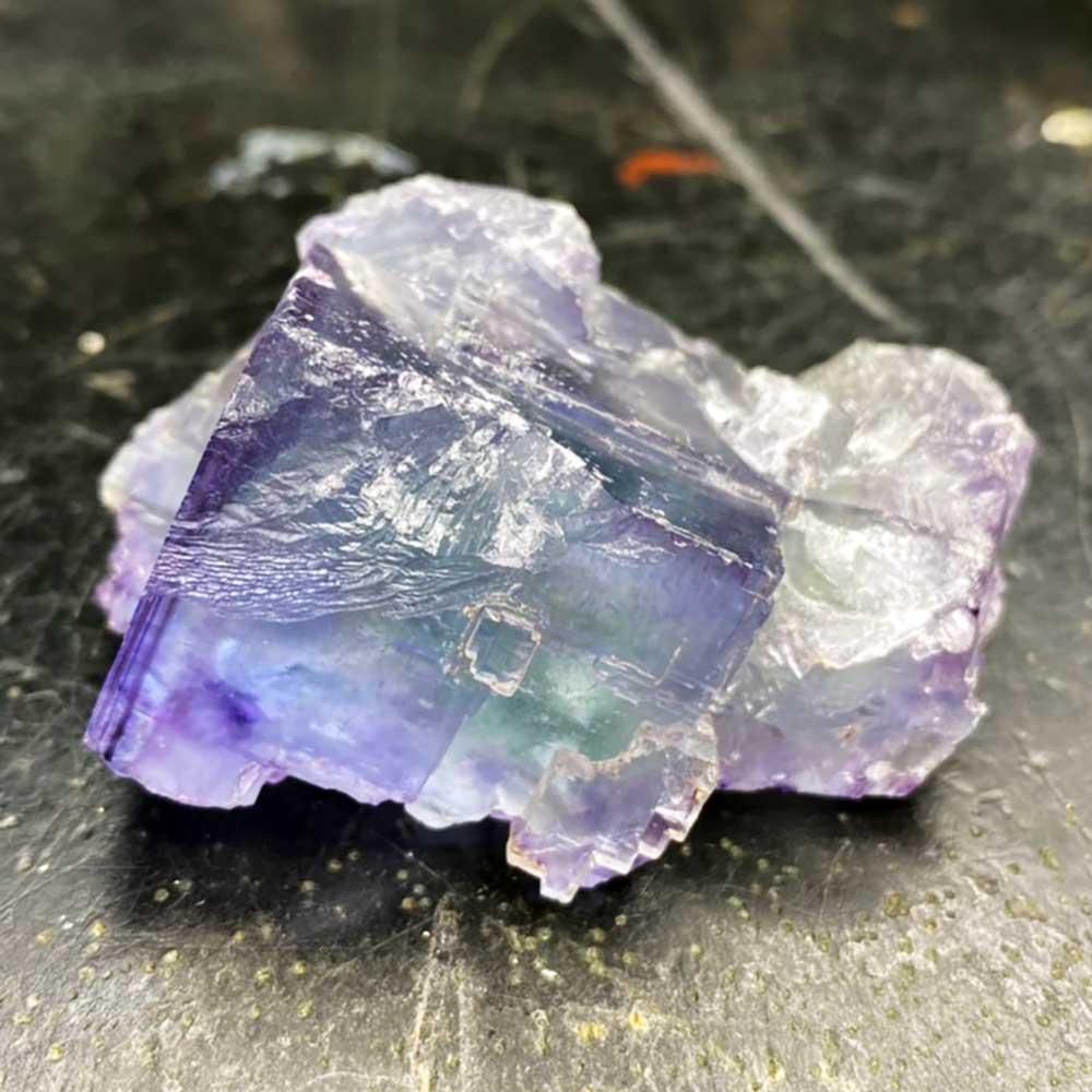 フローライト 原石 カラーチェンジ 中国産 (Flourite) 寸法 : 45X30X30mm /約60 g 蛍石 鉱物 B