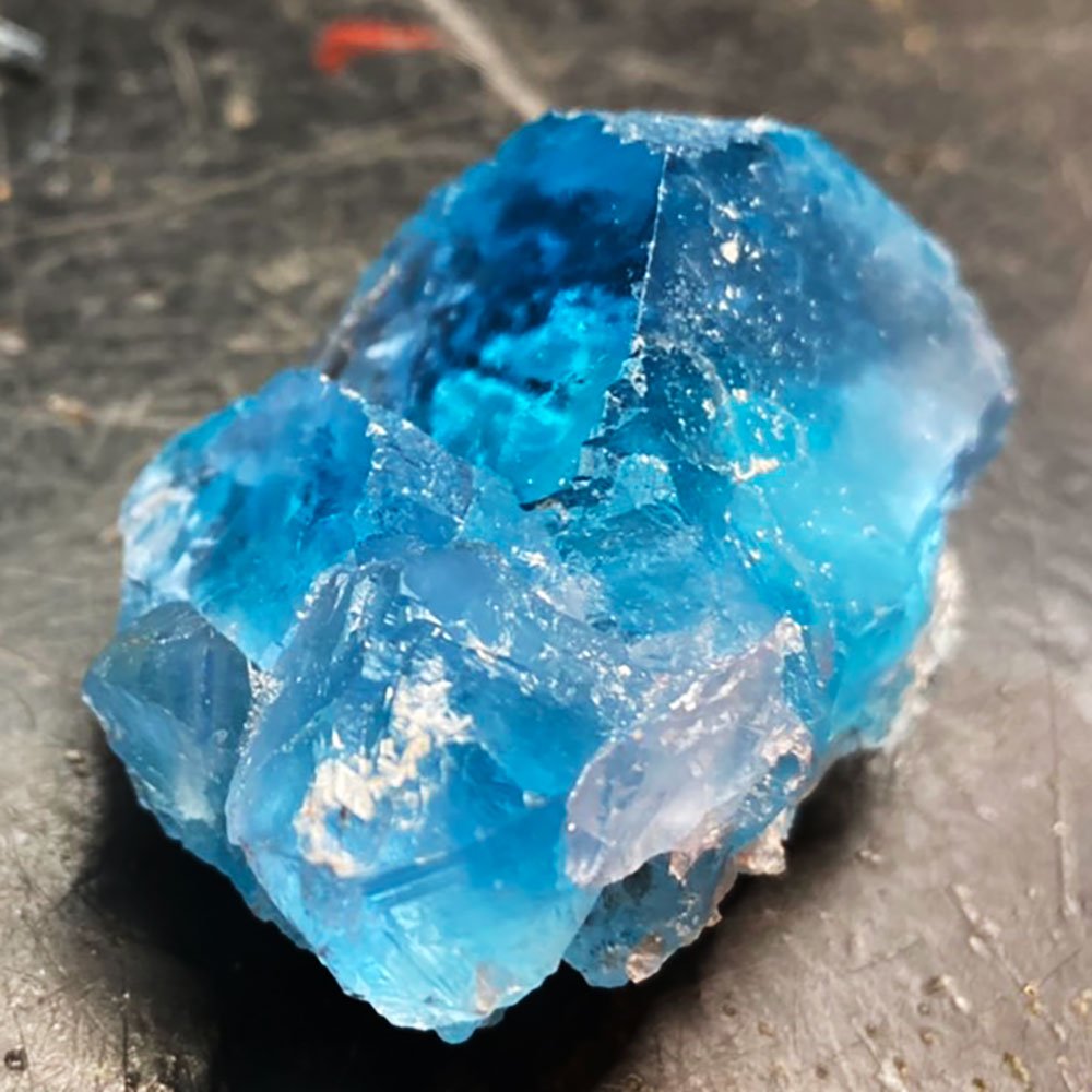 ファントムブルーフローライト 原石 中国産 (Flourite) 寸法