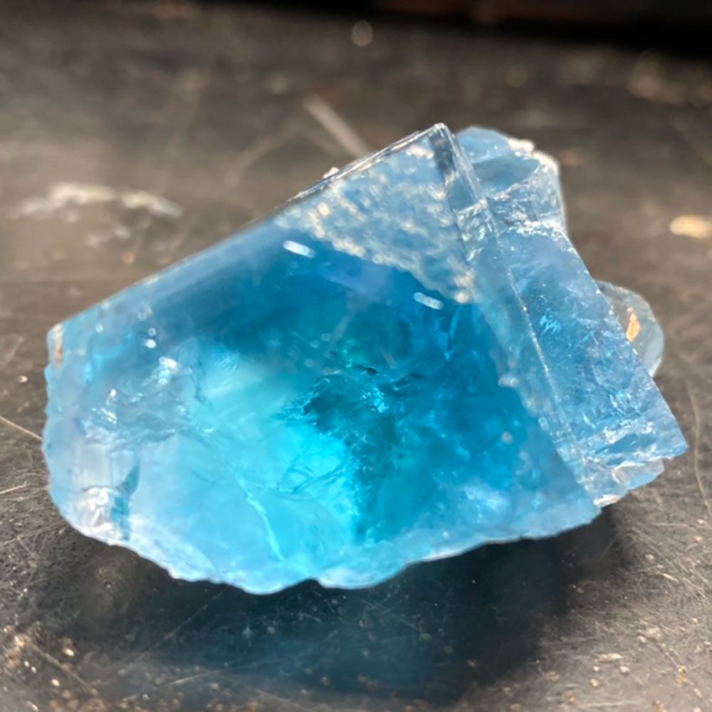 ファントムブルーフローライト 原石 中国産 (Flourite) 寸法