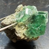 グリーンフローライト 原石   中国産 (Flourite)　寸法 : 30X30X55mm /約40 g 蛍石 鉱物 H