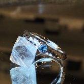 アクアマリンの指輪 槌目リング 3mm シルバー 3月 誕生石 一粒アクアマリン 指輪 SV