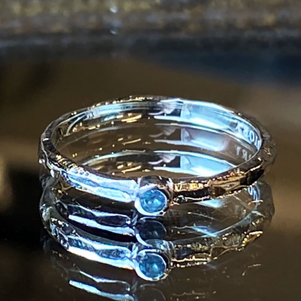 シルバーアクアマリンの指輪、ブレスレット