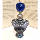薔薇のハート形香水瓶　藍色｜ アンティーク ヴィンテージ パフュームボトル