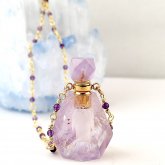 紫水晶（アメジスト）香水瓶ネックレス 003｜ 天然石 パフューム 香水ボトル フレグランスボトル