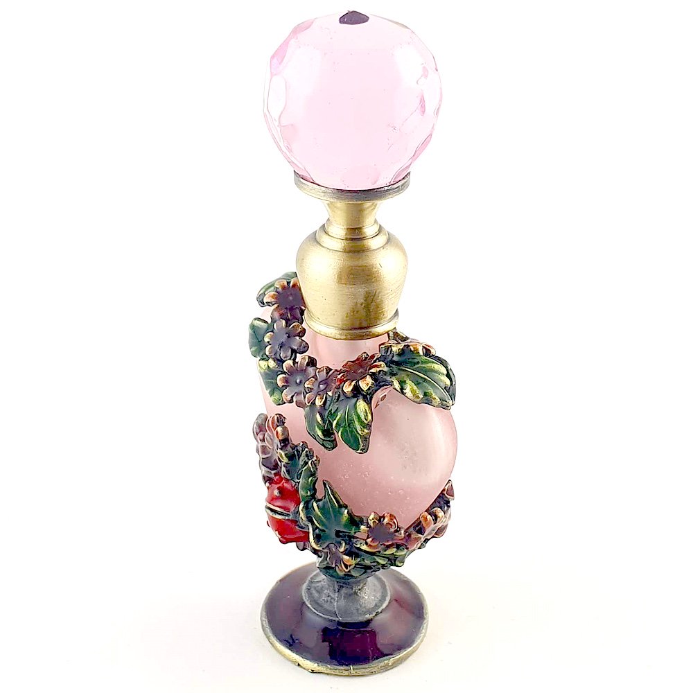 お花のハート型香水瓶 ピンク 香水ボトル｜ アンティーク ヴィンテージ 