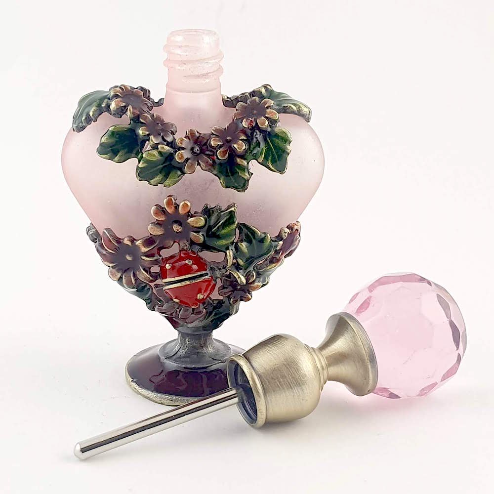 お花のハート型香水瓶 ピンク 香水ボトル｜ アンティーク ヴィンテージ パフュームボトル| A STORY TOKYO
