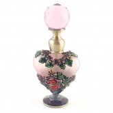 【ラスト1点】お花のハート型香水瓶 ピンク 香水ボトル｜ アンティーク ヴィンテージ パフュームボトル