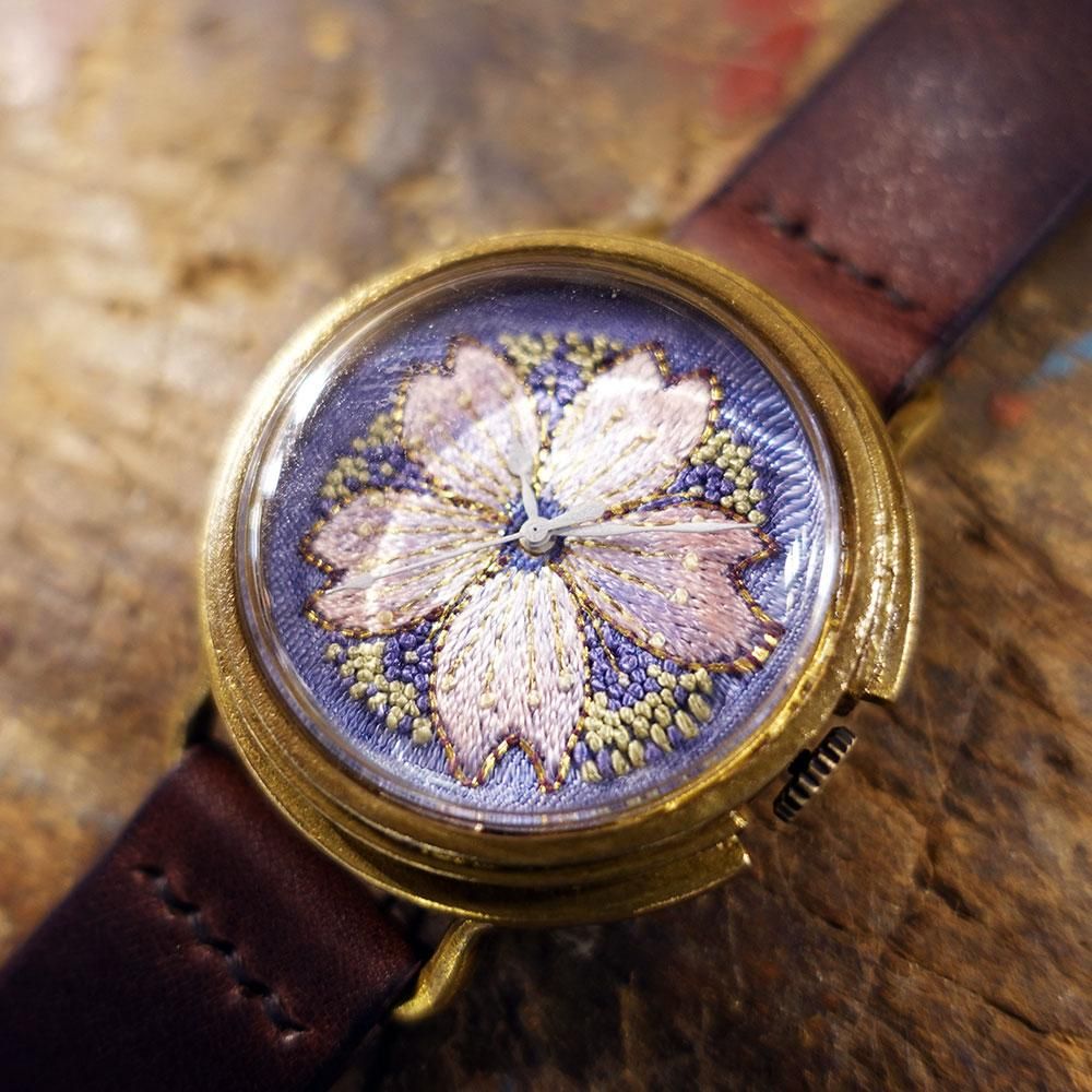 刺繍の腕時計】μ・viola 高子 x A STORY TOKYO 『桜』一点物