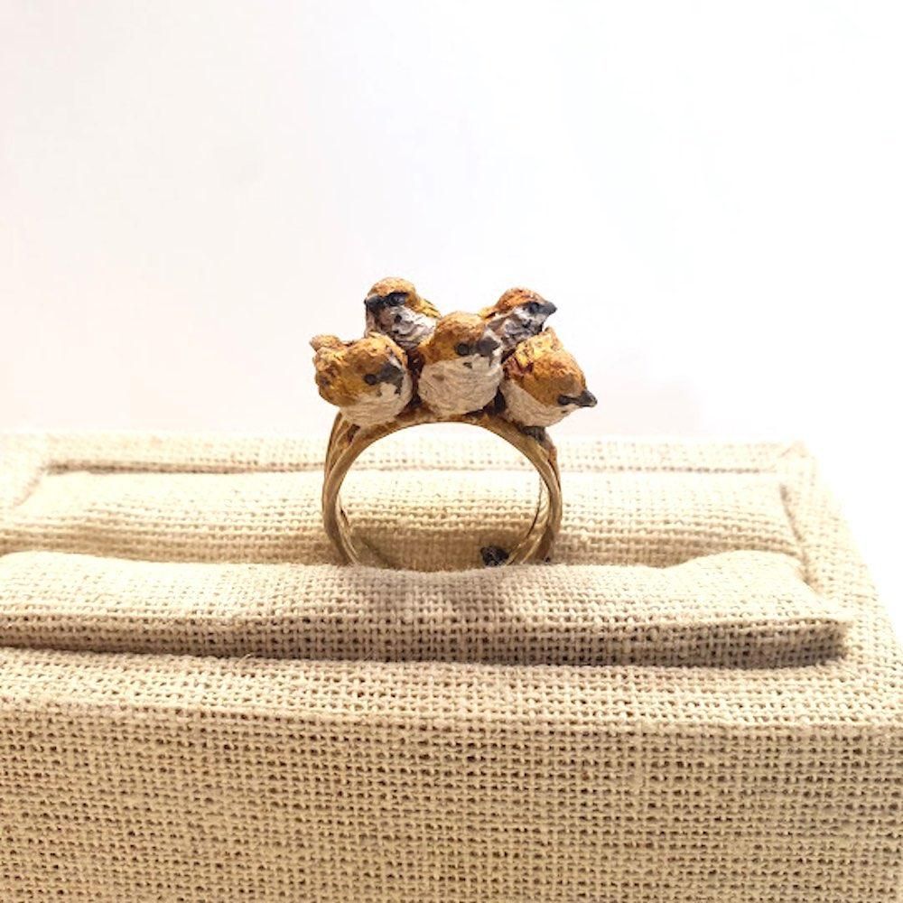 DECO vienya デコヴィーニャ おしくらスズメリング DECOvienya（デコヴィーニャ） 手作りアクセサリー おしくら