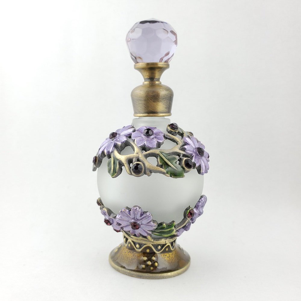 紫のお花 香水瓶｜ アンティーク ヴィンテージ パフュームボトル | A 