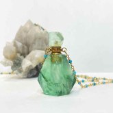 グリーンフローライト 香水瓶ネックレス 033｜ 天然石 パフューム 香水ボトル フレグランスボトル