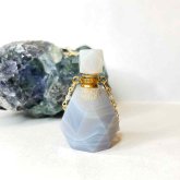 瑪瑙（アゲート）グレー香水瓶ネックレス 004 ｜ 天然石 パフューム 香水ボトル フレグランスボトル