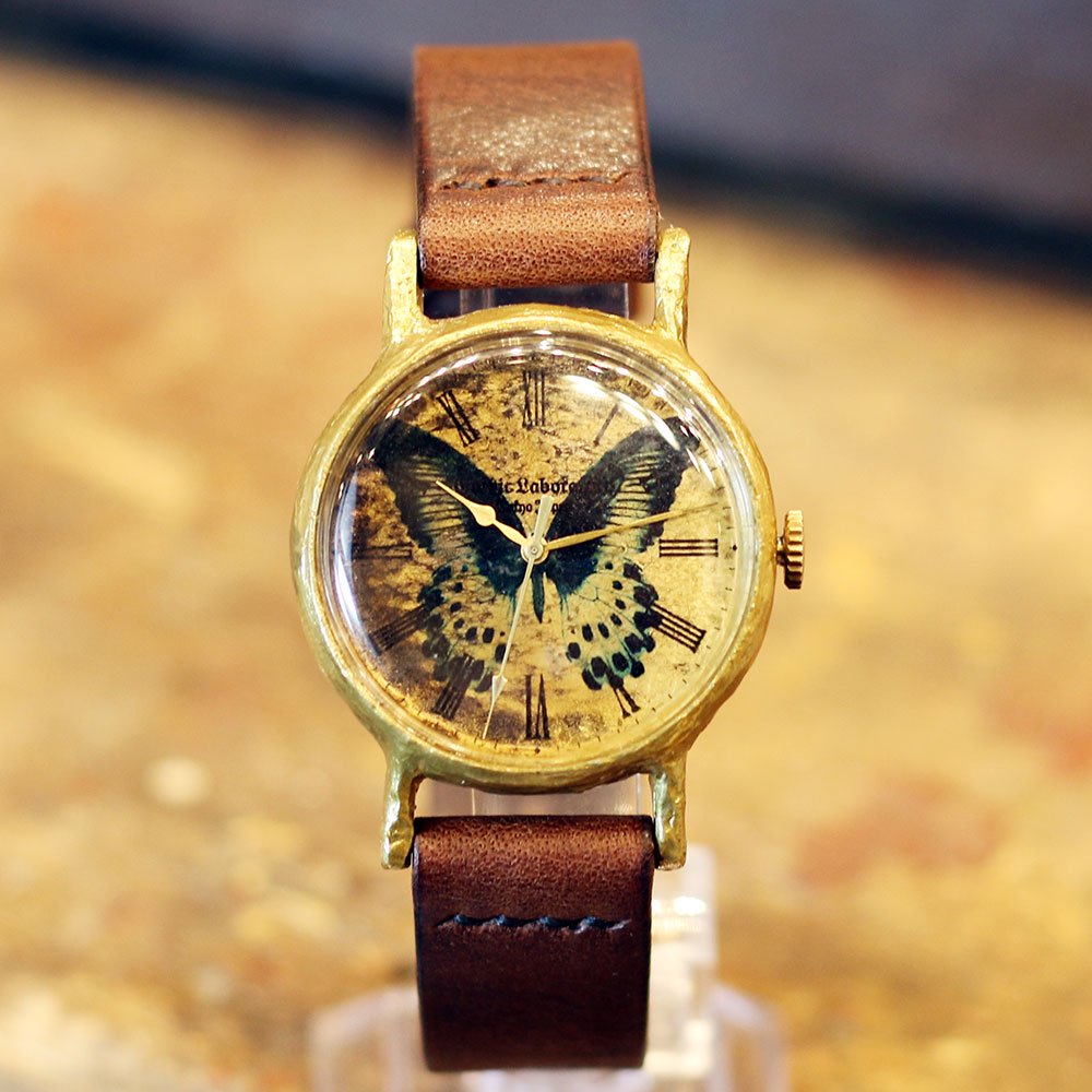 M/L/LLΤߺ߸ˤۥƥ󥸥Ϥӻ Classic Wristwatch Papilio polymnestor