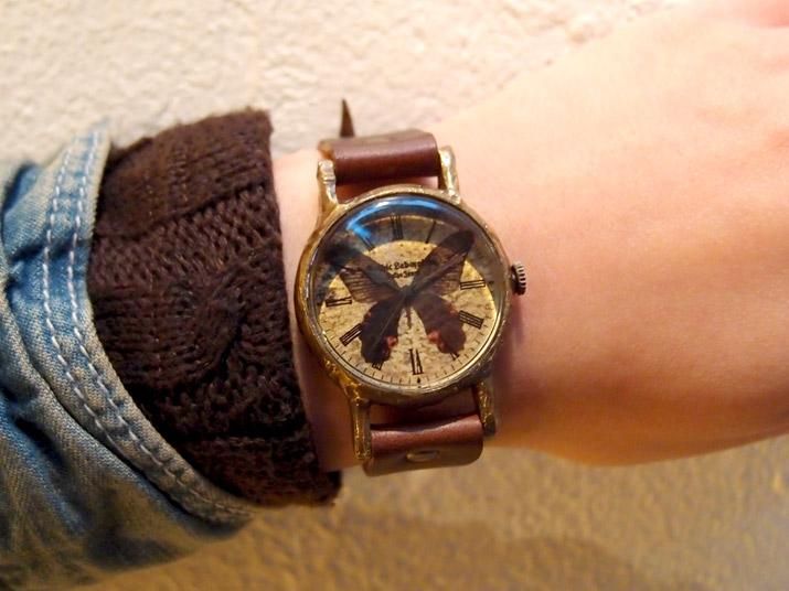 クロアゲハの腕時計 Classic Wristwatch (L M SS) Papilio protenor