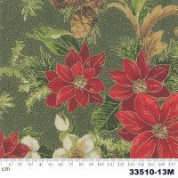 Poinsettias & Pine Metallic-33510-13M(メタリック加工)(3F-03)