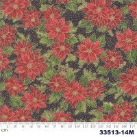 Poinsettias & Pine Metallic-33513-14M(メタリック加工)(3F-03)