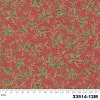 Poinsettias & Pine Metallic-33514-12M(メタリック加工)(3F-03)(3F-09)