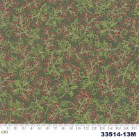 Poinsettias & Pine Metallic-33514-13M(メタリック加工)(3F-03)