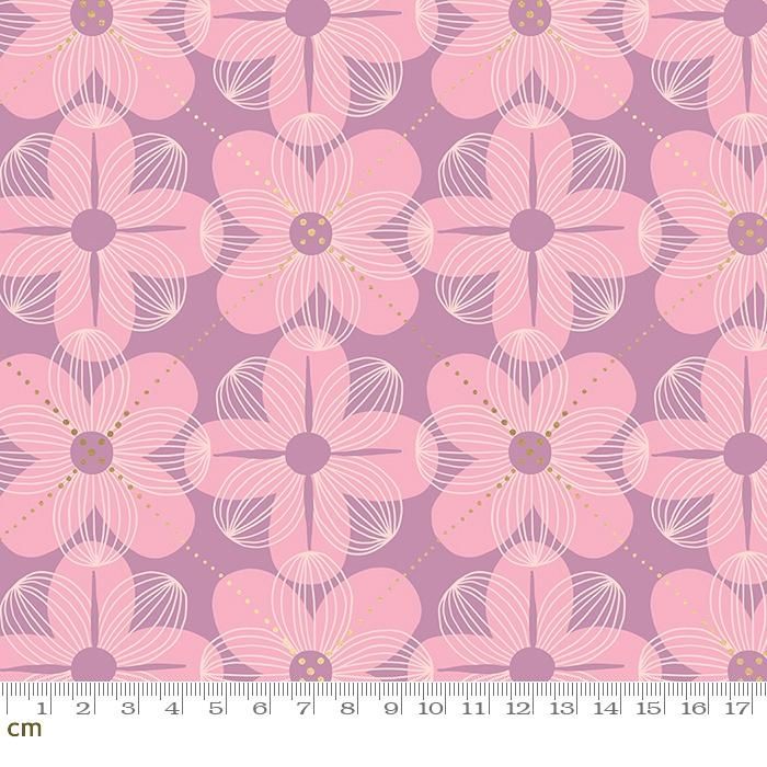 薄紫薔薇柄生地14～15m 【公式通販】