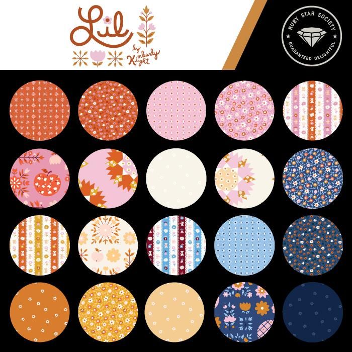 Lil(リル)-RS3059-16 シンプルな小花柄 ネイビー系｜布生地