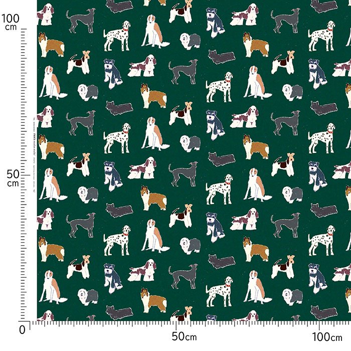 ST1337-BR-D ポップな犬柄｜布生地・ファブリック生地通販なら手作り
