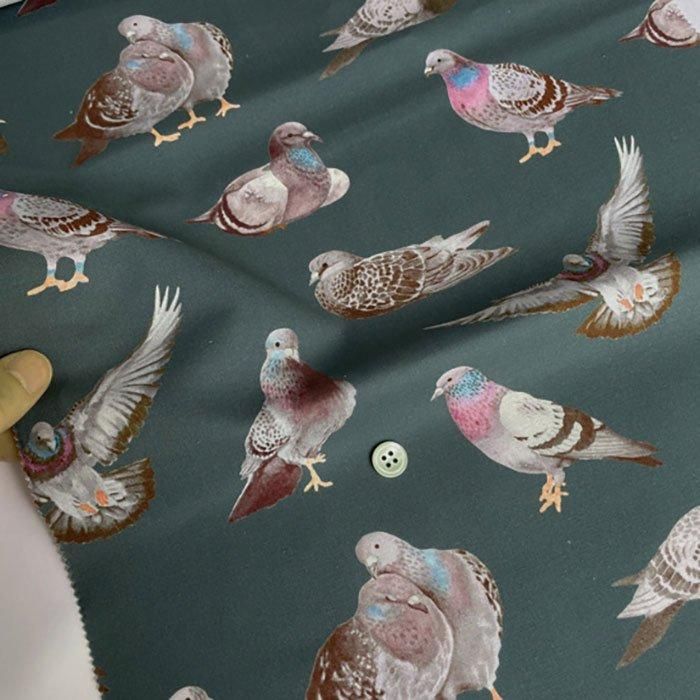 03鳩ページ nora-st1467-c 鳩がプリントさ れた柄｜布生地・ファブリック