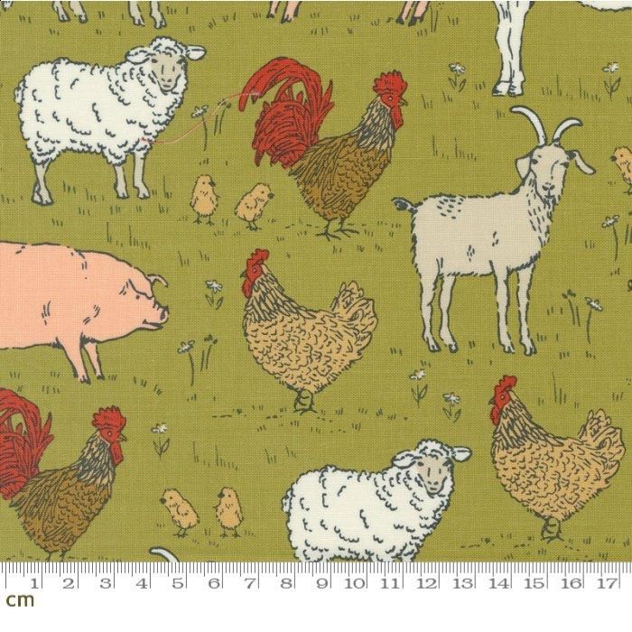 Moda Farmstead動物柄 | シーチング生地 - 布生地通販 -柄が
