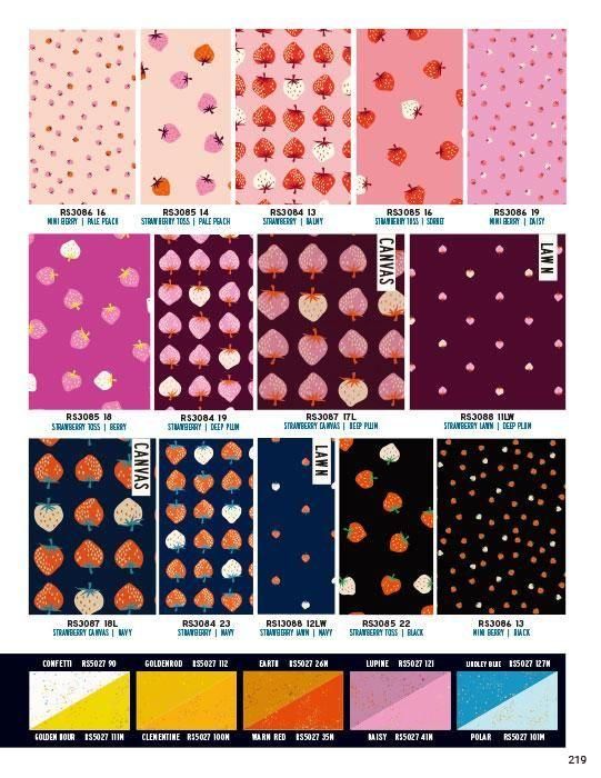 いちご柄シーチング | Ruby Star - 布生地通販 -柄がかわいい