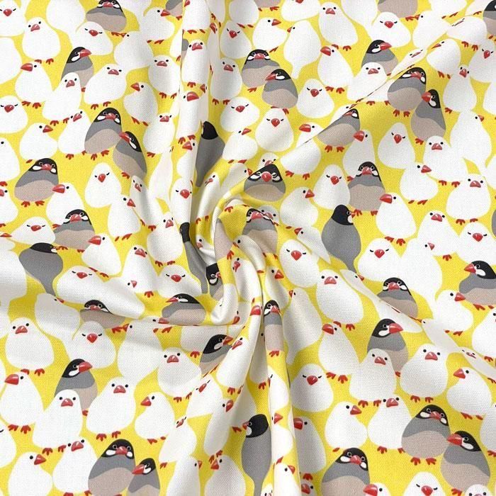 もちもち文鳥 | 鳥柄生地 - 布生地通販 -柄がかわいい！おしゃれな布