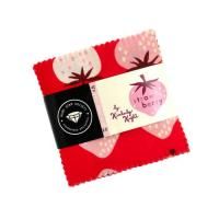 【Ruby Star】Strawberry-RS3084MC 約6.5×6.5cm (42枚) moda カットクロスセット レトロでポップな苺柄シリーズ<img class='new_mark_img2' src='https://img.shop-pro.jp/img/new/icons5.gif' style='border:none;display:inline;margin:0px;padding:0px;width:auto;' />