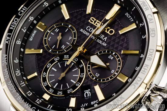 セイコー海外「誤差10万年に1秒超高精度」電波ソーラー「上級コーチュラ」クロノグラフ腕時計 - 日本製ムーブメントにこだわった「アート腕時計」専門店