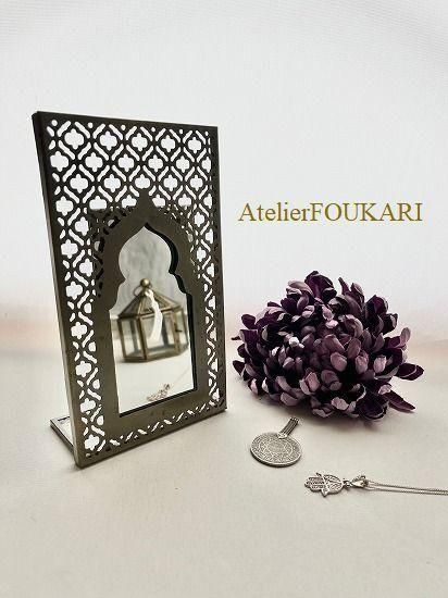 アラビアン モロッコ 壁掛けミラー モロッコ装飾的アーチ型壁掛けミラー