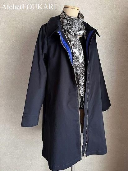 BouJeloud】コットンストレッチコート・ネイビー - モロッコ雑貨と