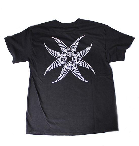 Eight Legged Cross Pinstripe Tee Shirts (ブラック） - HWZN BROSS