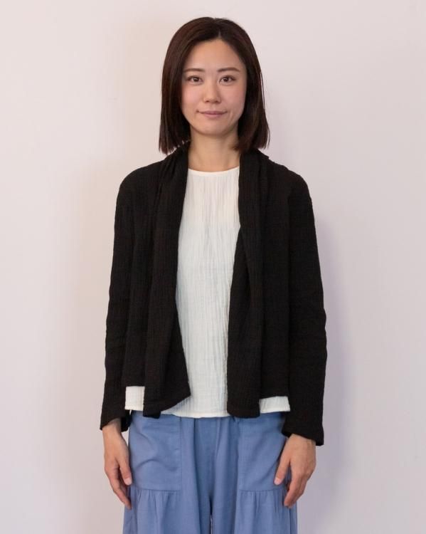 アンドミー andme モヘアライク チェック ジャガード 長袖