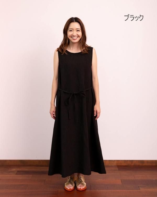 新品★スローブイエナ リネンノースリーブワンピース カーキ36サイズ リネンノースリーブワンピース | スローブ イエナ(SLOBE IENA