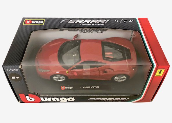 ブラーゴ 1/24スケール「フェラーリ488GTB」（レッド）Race u0026 Playシリーズ