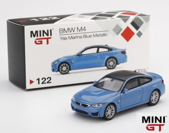 1/64スケール MINI GT「BMW M4」 (F82) Yas Marina Blue Metallic ミニカー