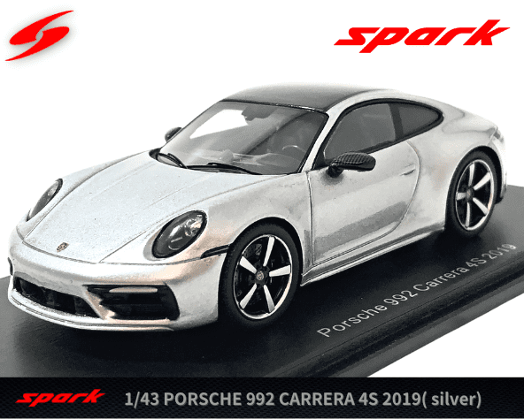 SPARK 1/43スケール「ポルシェ911(992)カレラ4S 2019」(シルバー